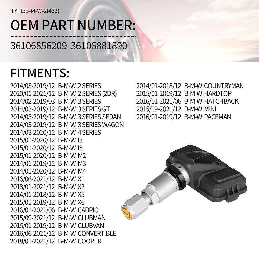 TYPE-BMW2-433 Universal programmierbarer RDKS Sensor