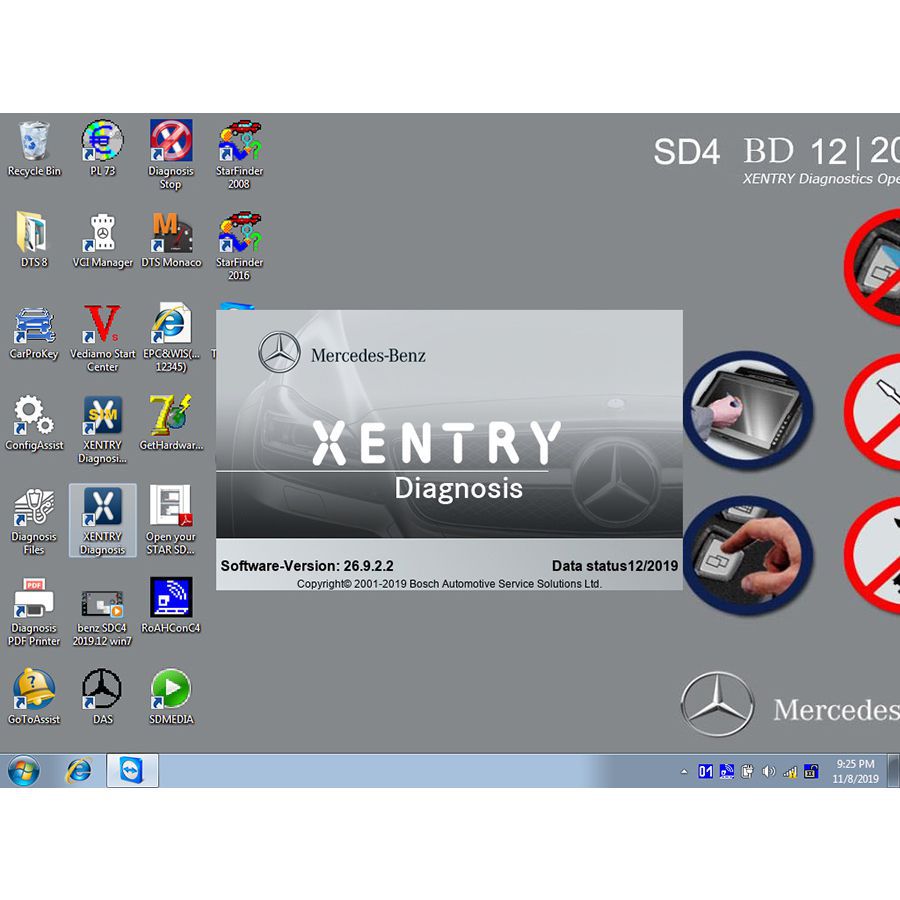 Xentry V2021.6 MB Star Diagnostic SD Connect C4 DELL 500G HDD Supports HHT-WIN, Vediamo and DTS Monaco