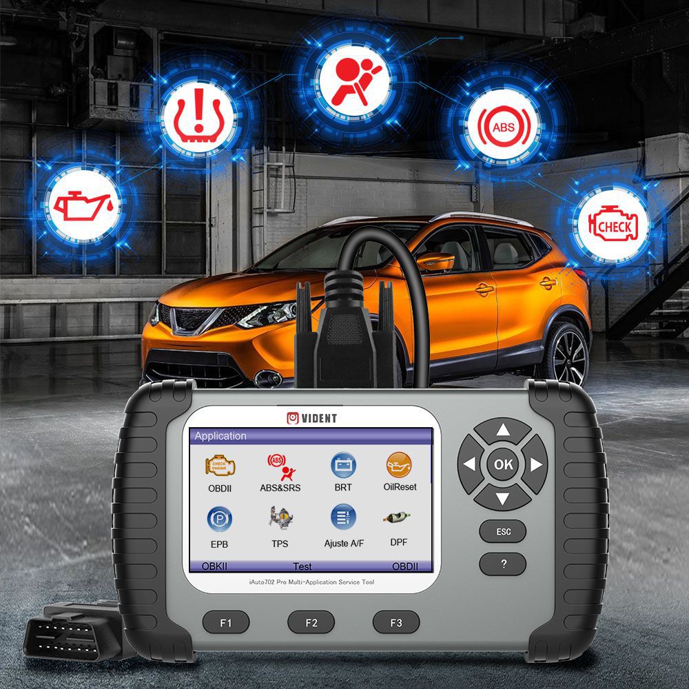 VIDENT iAuto 702Pro Multi-Application Service Tool Support ABS/SRS/EPB/DPF Update to 19 Maintenance 3 Years Free Update Online