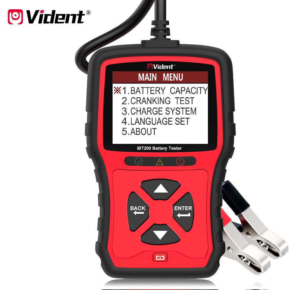 VIDENT iBT200 9V-36V Battery Tester für 12V Pkw und 24V Heavy Duty Trucks 100 bis 2000CCA Car Battery Analyzer