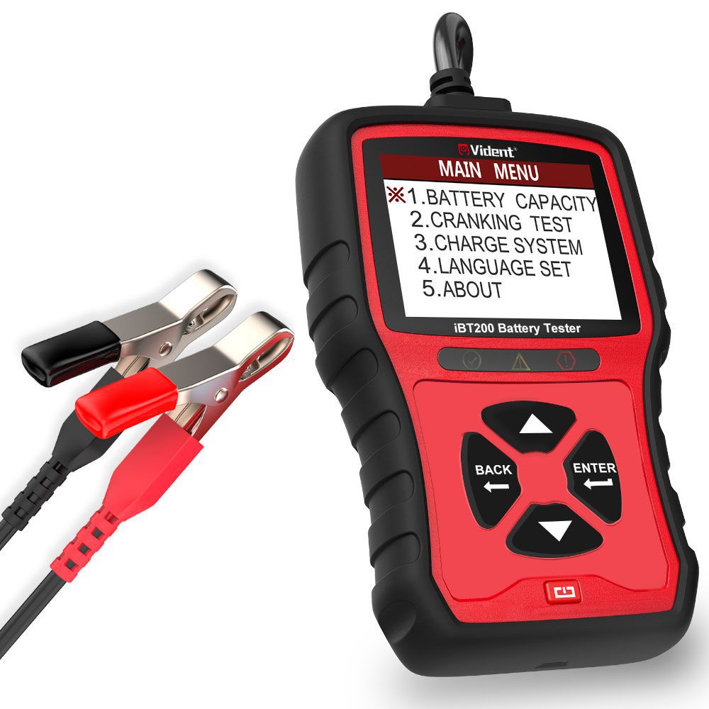 VIDENT iBT200 9V-36V Battery Tester für 12V Pkw und 24V Heavy Duty Trucks 100 bis 2000CCA Car Battery Analyzer