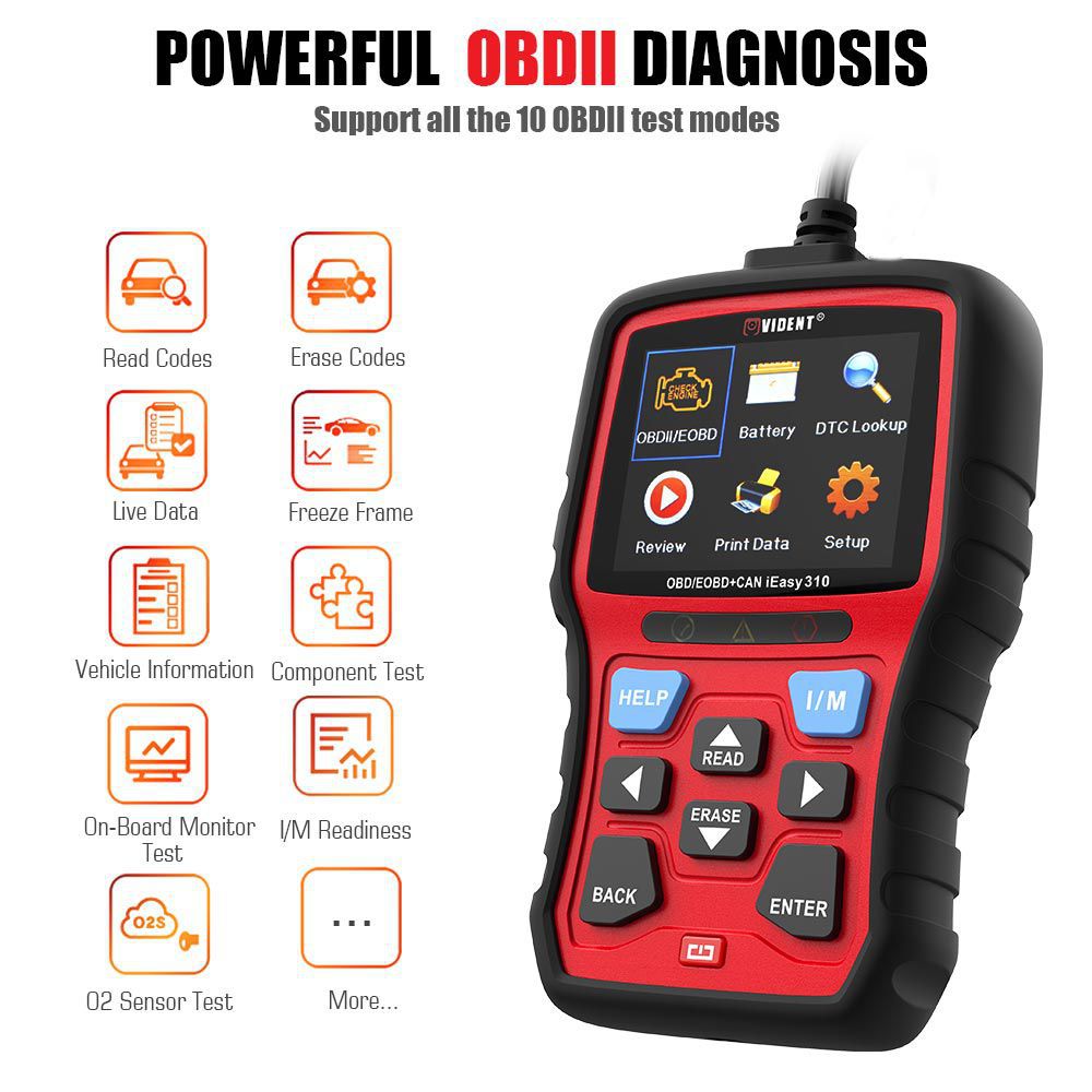 Vident iEasy310 OBD2 Scanner OBDII Code Reader und Car Diagnostic Tool OBD2 Automotive Scanner