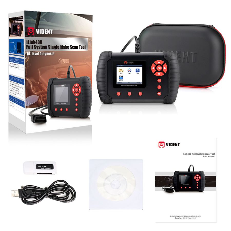 Original VIDENT iLink400 Full System Scan Tool Single Make Support ABS /SRS /EPB //DPF Regeneration /Oil Reset