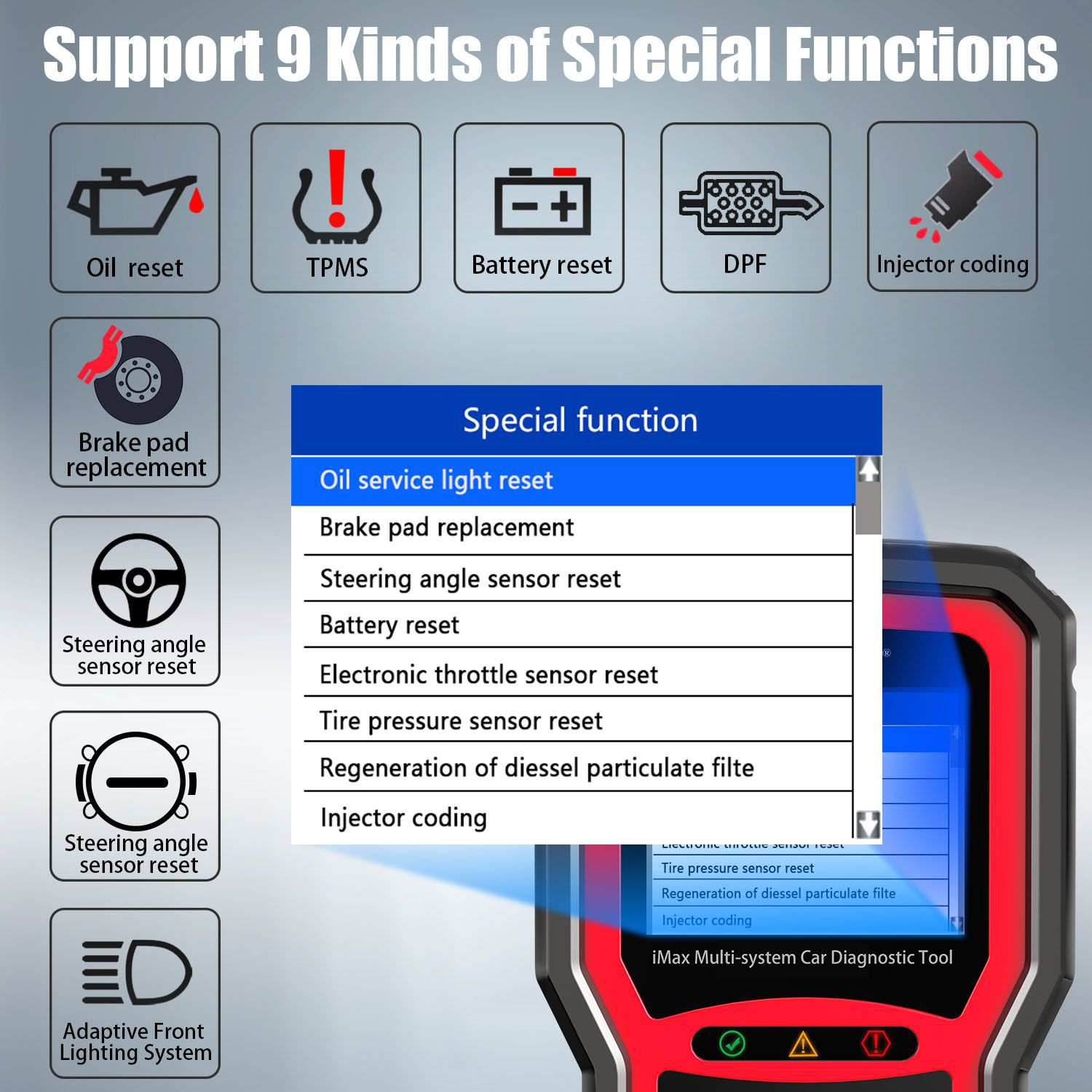 VIDENT iMax4301 VAWS V-A-G OBD Diagnostic Service Tool unterstützt 9 Spezielle Funktionen