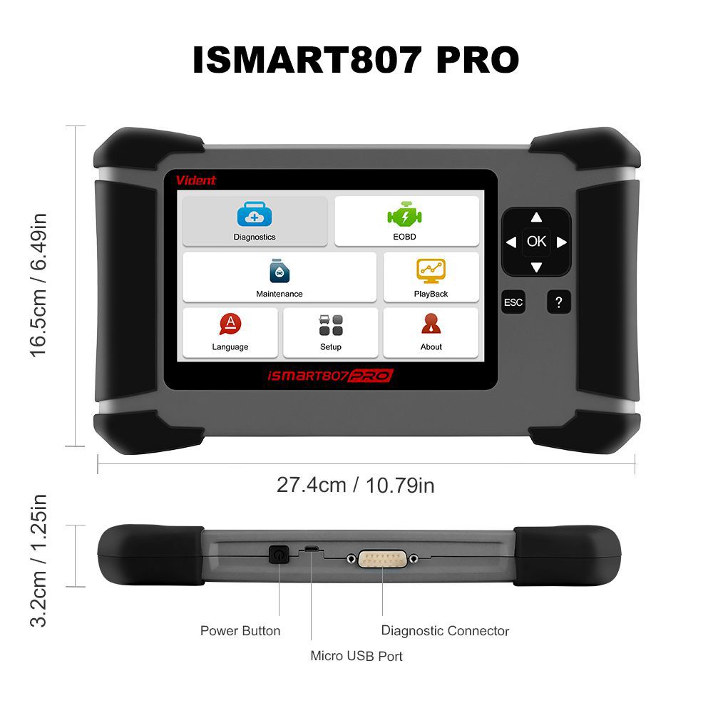 Vident iSmart807Pro All System OBD OBDII Scanner Alle macht Diagnosewerkzeug DPF ABS AIRBAG Öl LIFE RESET