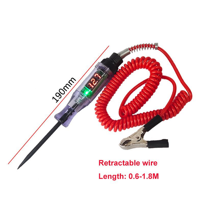 6V 12V 24V DC Auto LKW Spannung Circuit Tester Digitale Anzeige Lange Probe Stift Glühbirne Automobil Diagnose Werkzeuge Auto Reparatur