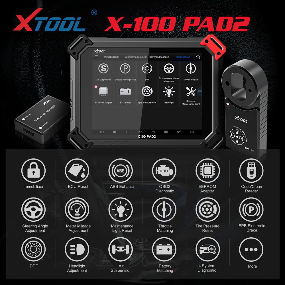 XTOOL X100 X-100 PAD2 Pro Key Programmer Vollversion mit VW 4th & 5th IMMO Mehr Sonderfunktion hinzugefügt