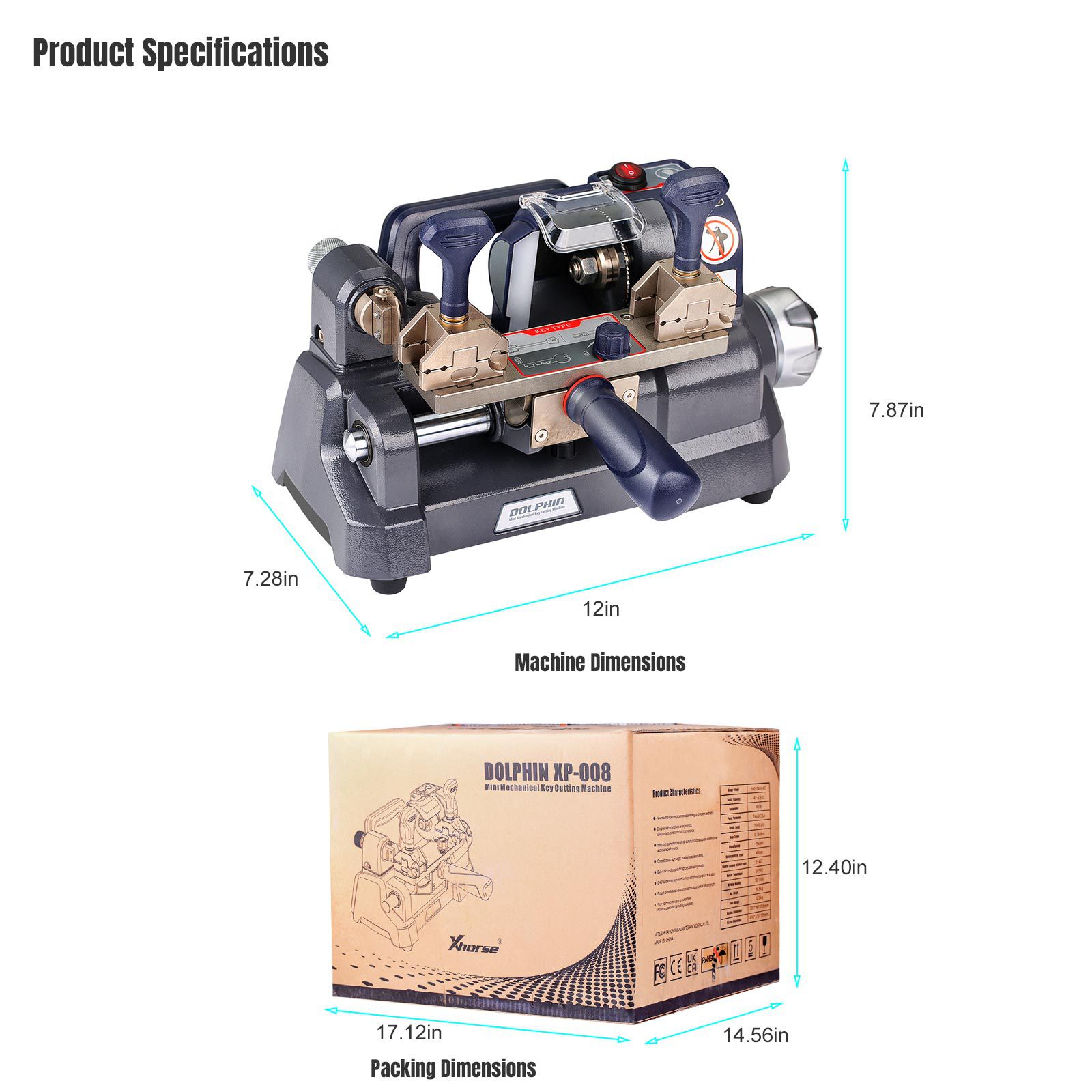 Neueste Xhorse Dolphin XP-008 Schlüsselschneidemaschine Mini Mechanisch für spezielle Bit/Doppel Bit Schlüssel