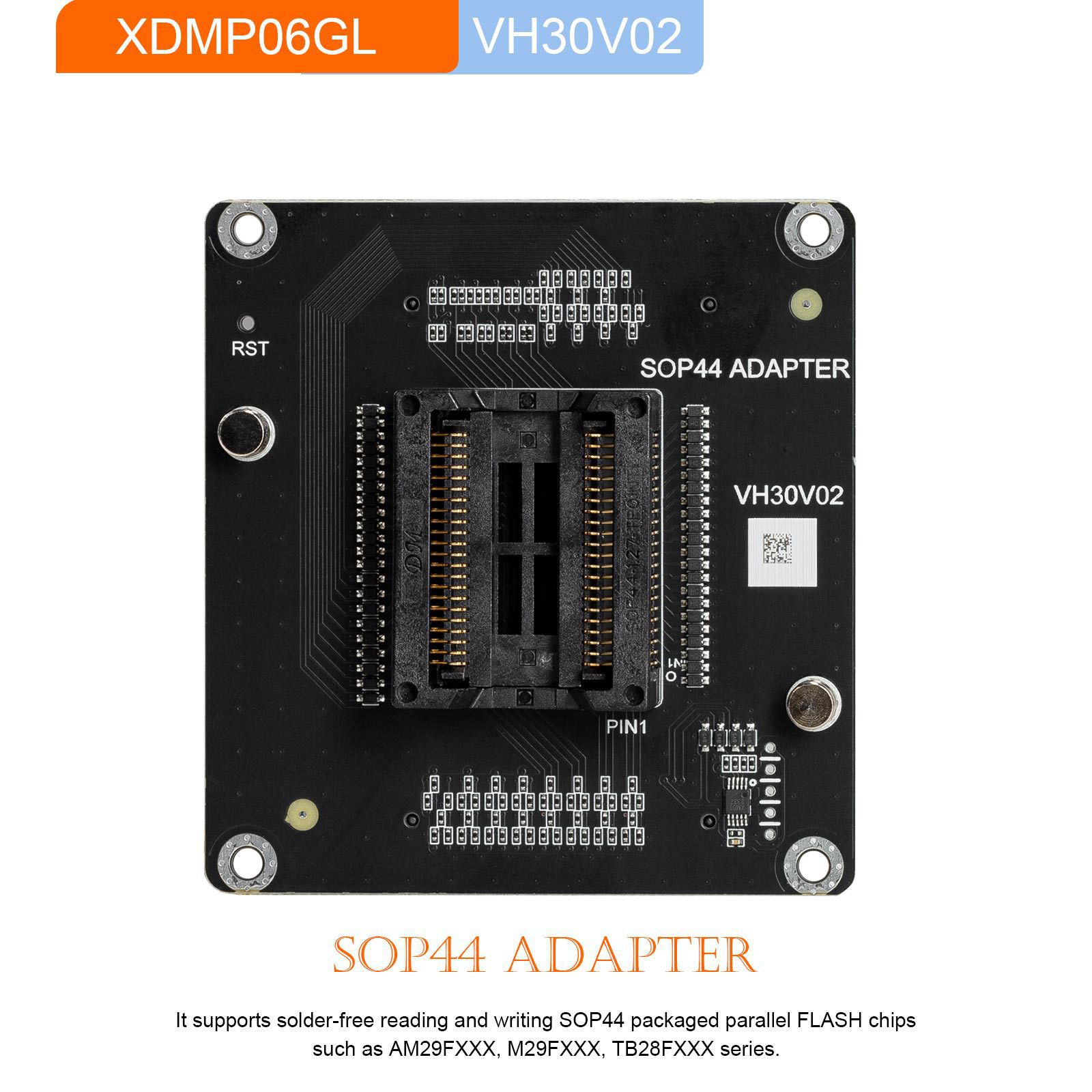 Unten finden Sie eine Liste an Dokumenten, die Xhorse Multi-Prog Programmer Adapters XDMP04GL VH24 SOP44 TSOP48 Flachfernseher hinzufügen.