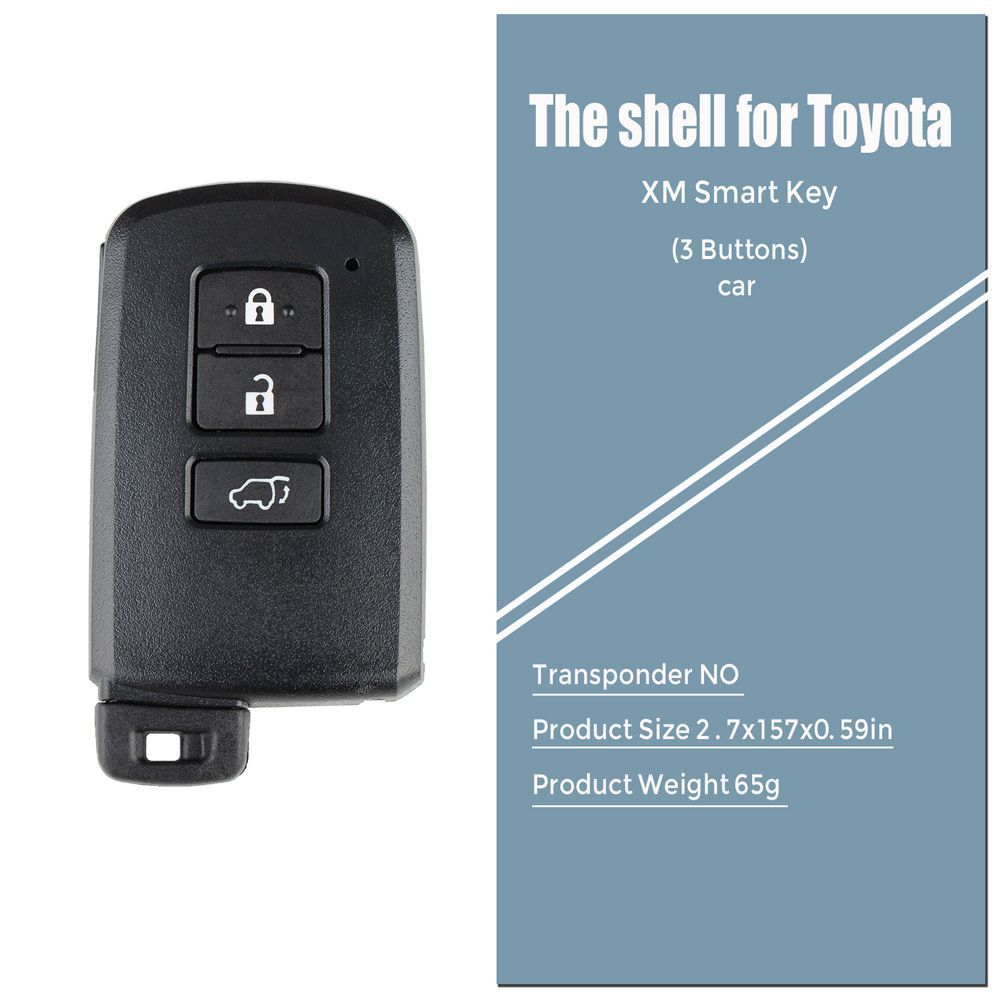 Xhorse VVDI Toyota XM Smart Key Shell 1765 3 Tasten 5Pcs/Menge