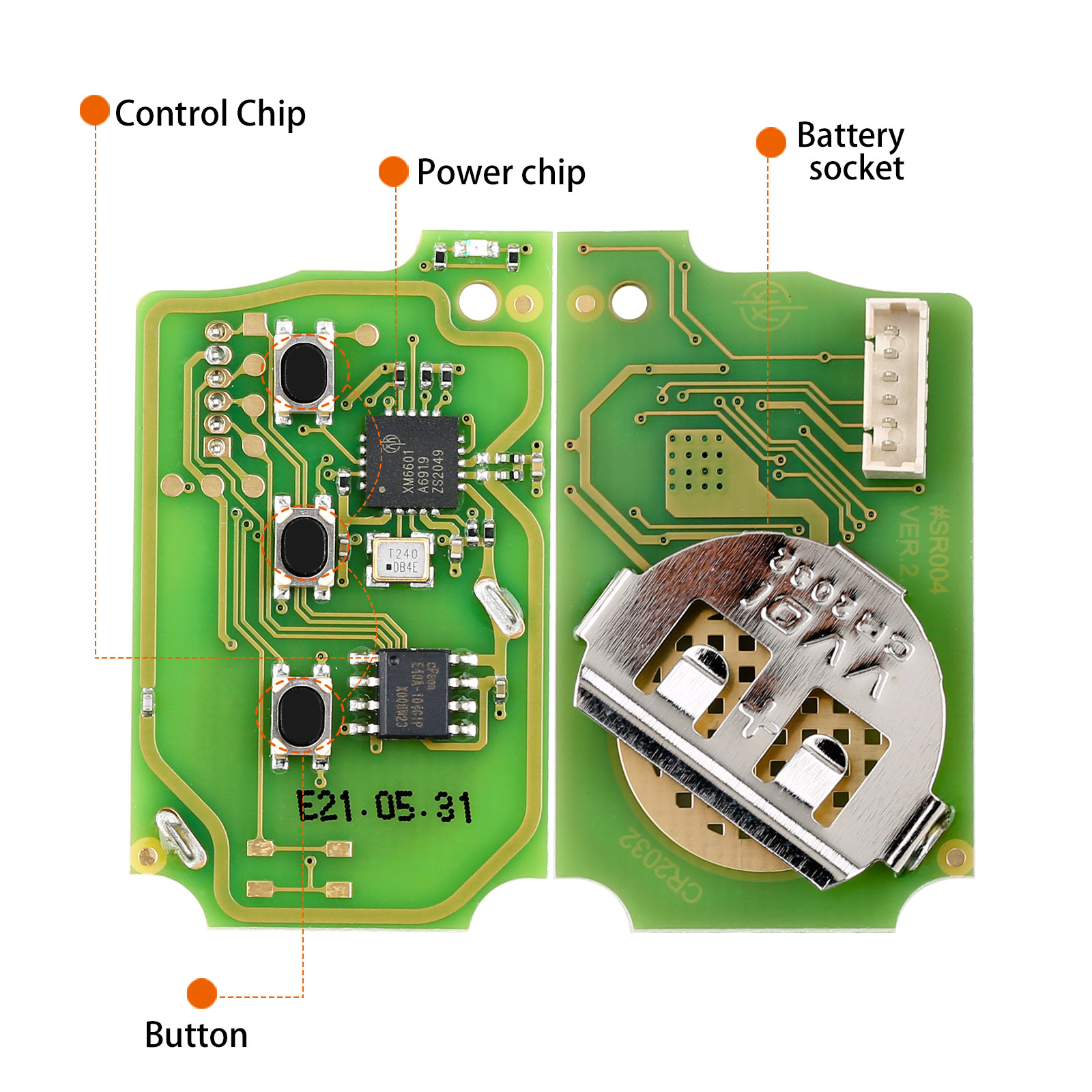 XHORSE VVDI2 Honda Type Wire Universal Remote Key 3 Buttons (Individuell verpackt) 5pcs/lot