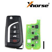 Xhorse XKTO10EN Drahtfernschlüssel Toyota Flip 4 Tasten Englische Version 5pcs/lot