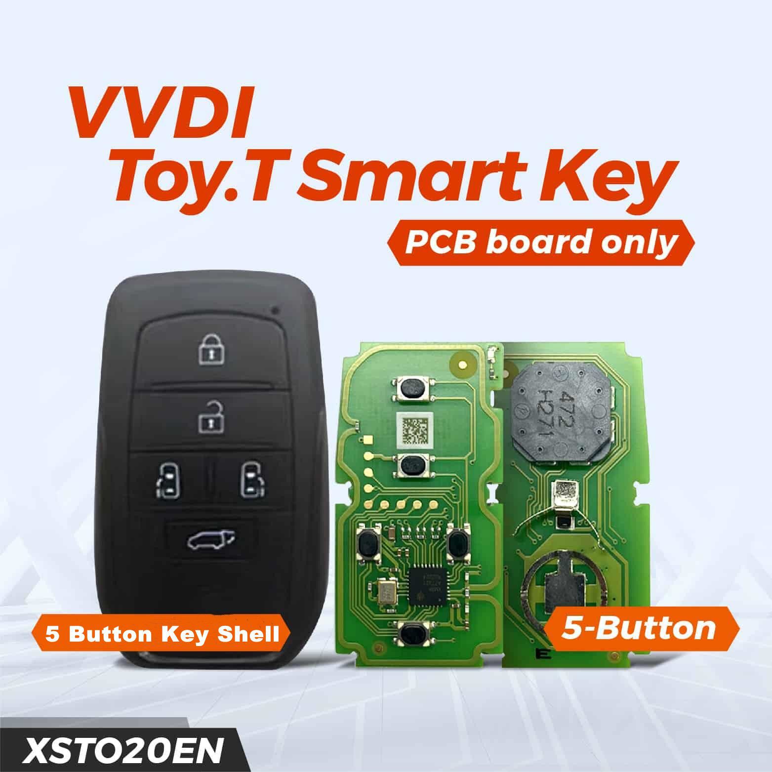 2023 Neueste Xhorse XSTO20EN TOY.T XM38 Smart Key PCB mit 5 Tasten Shell Komplettschlüssel