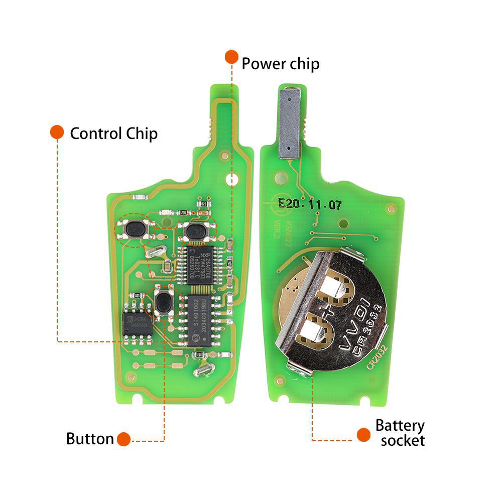 XHORSE XNAU01EN Audi Style Wireless VVDI Universal Flip Remote Key mit 3/4 Button 5pcs/lot