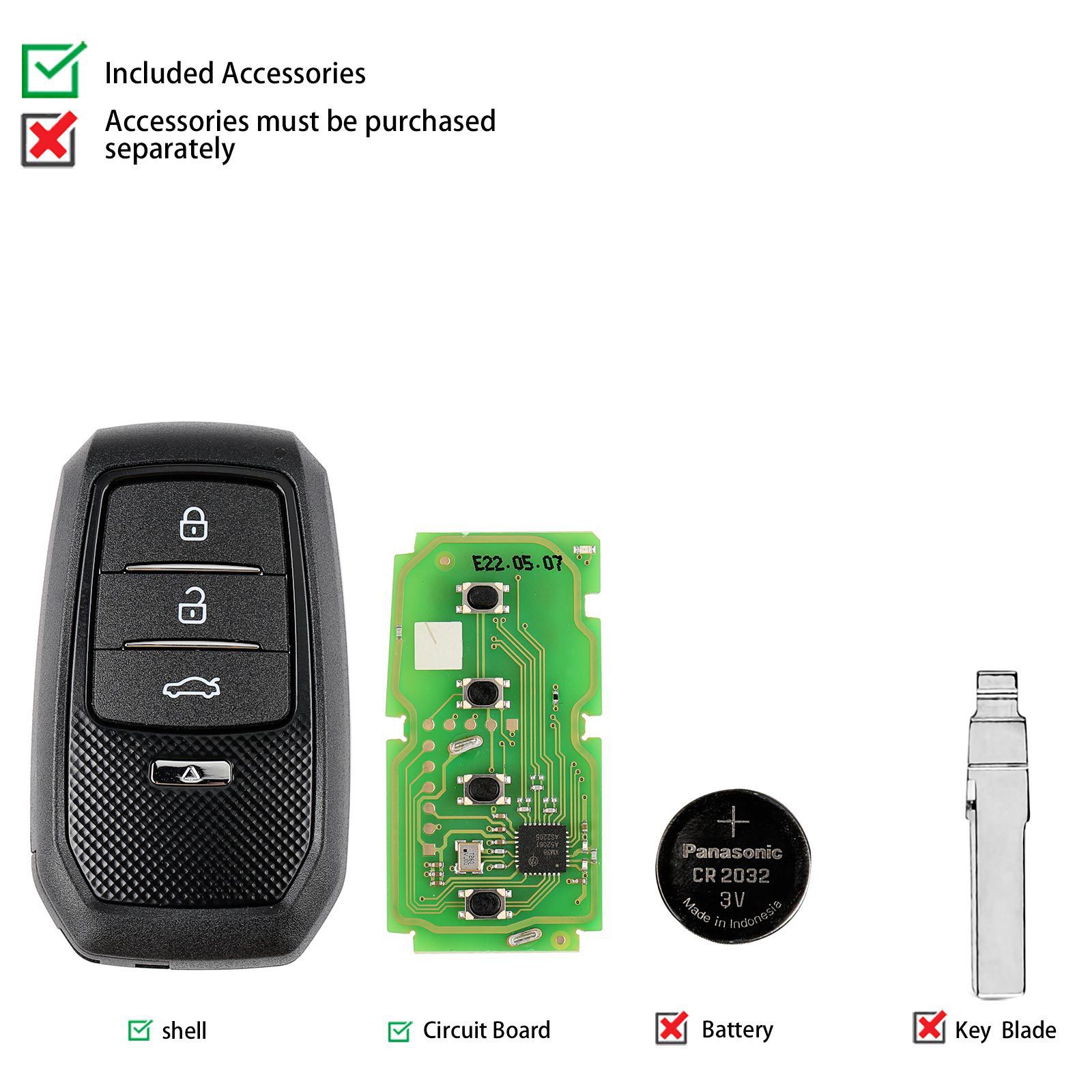 2023 Neueste 10pcs Xhorse XSTO01EN TOY.T für Toyota XM38 Smart Key mit Shell