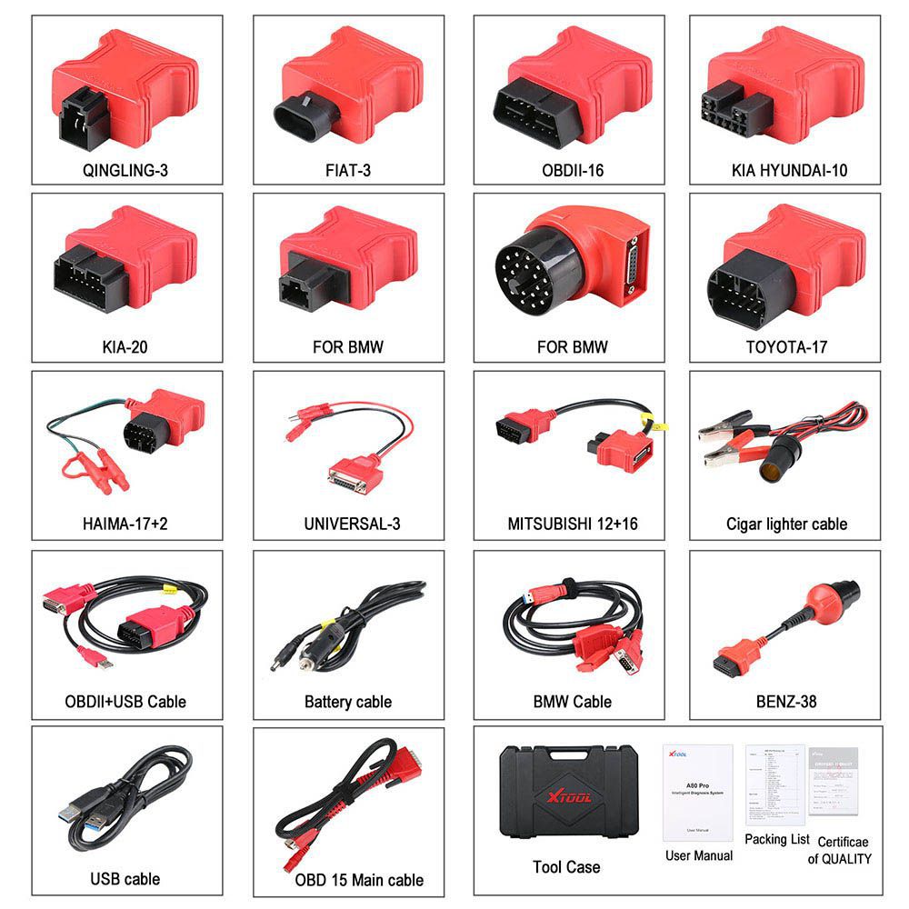 XTOOL A80 Pro H6 Pro Full System Diagnose Tool mit Schlüsselprogrammierung/ECU Programmierung/Special Function Kompatibel mit KC501/KS-1/KC100