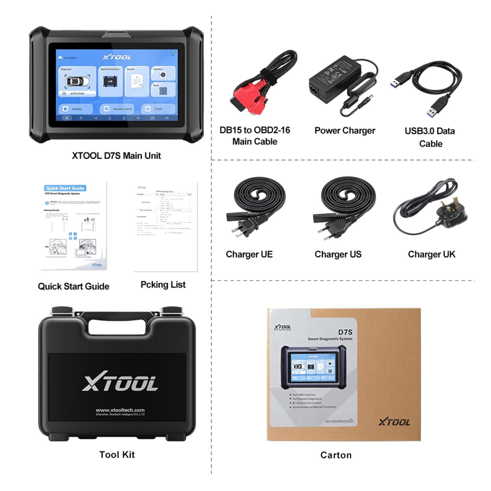 2023 XTOOL D7S Diagnosewerkzeug Unterstützung DoIP-CAN FD, Steuergeräte-Codierung bidirektionale Scanner-Schlüsselprogrammierung, OE-vollständige Diagnose, Upgraded Ver. von D7