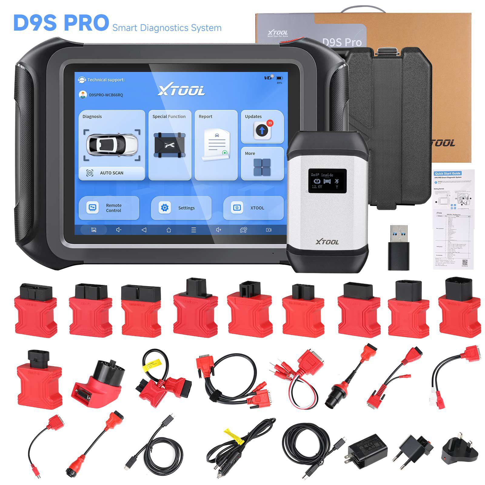 2023 XTOOL D9S Pro Wifi Verbindung Auto Diagnose Scanner Unterstützung ECU Coding Topologie Mapping Key Programmierung 42 Service Funktionen CAN FD DoIP