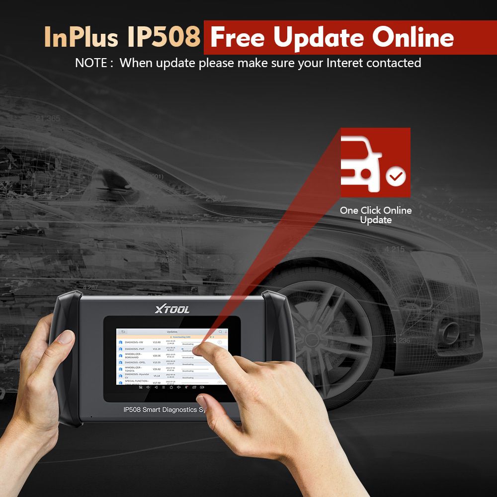 XTOOL InPlus IP508 OBD2 5 System Diagnostic Tools Car ABS SRS AT Engine Scanner with EPB Oil 6 Reset Auto VIN Online Free Update