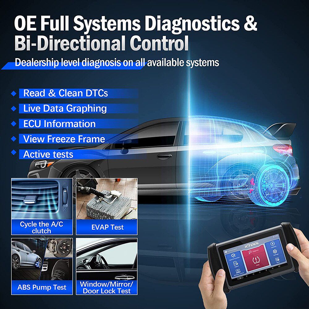 XTOOL InPlus IP819TS TPMS Programmierung Alle Systeme Diagnose Bi-Directional Control 30+ Zurücksetzen Bluetooth Automotive WIth 4pcTS100