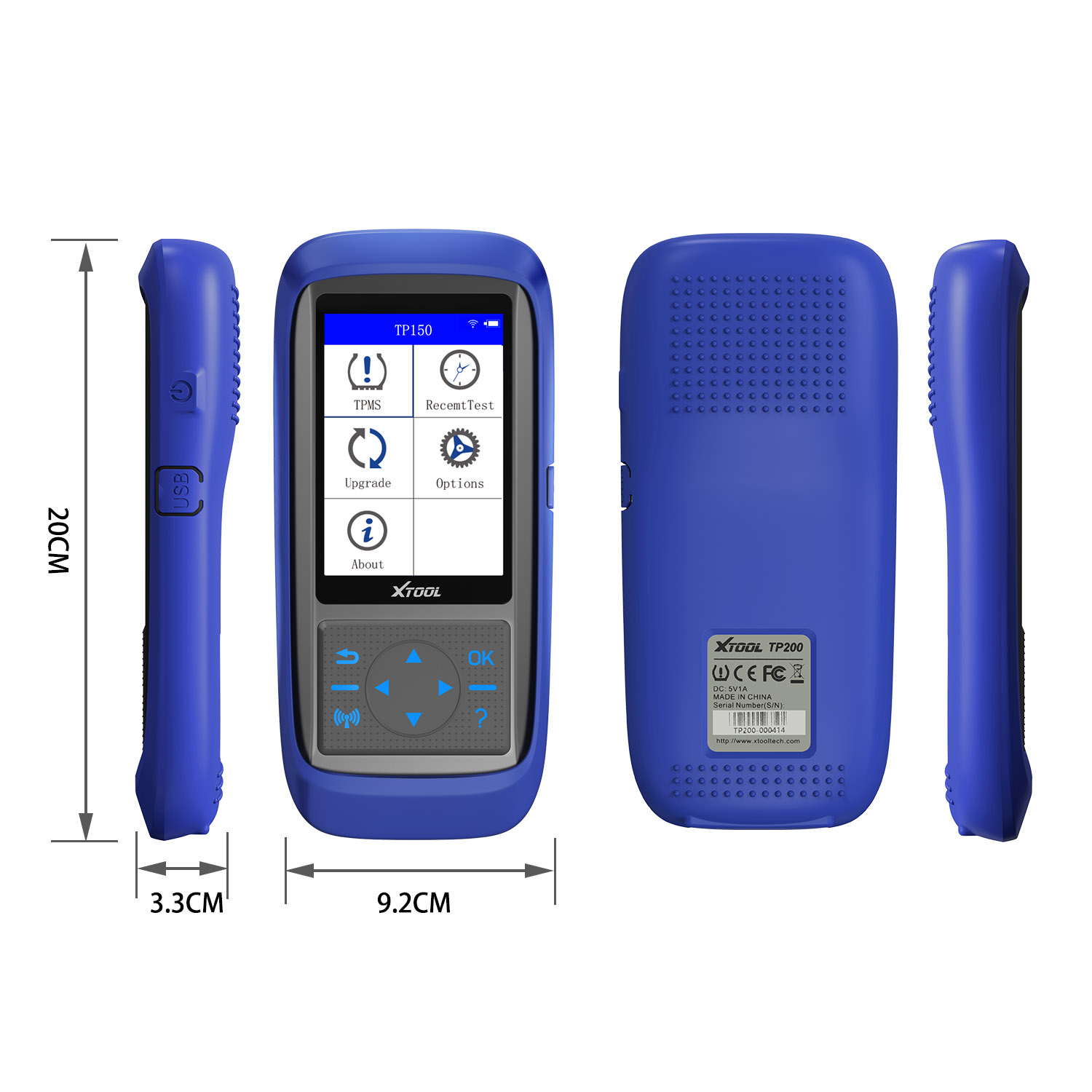 XTOOL TP150 Reifendrucküberwachungssystem OBD2 TPMS Scanner Tool mit 315&433 MHZ Sensor