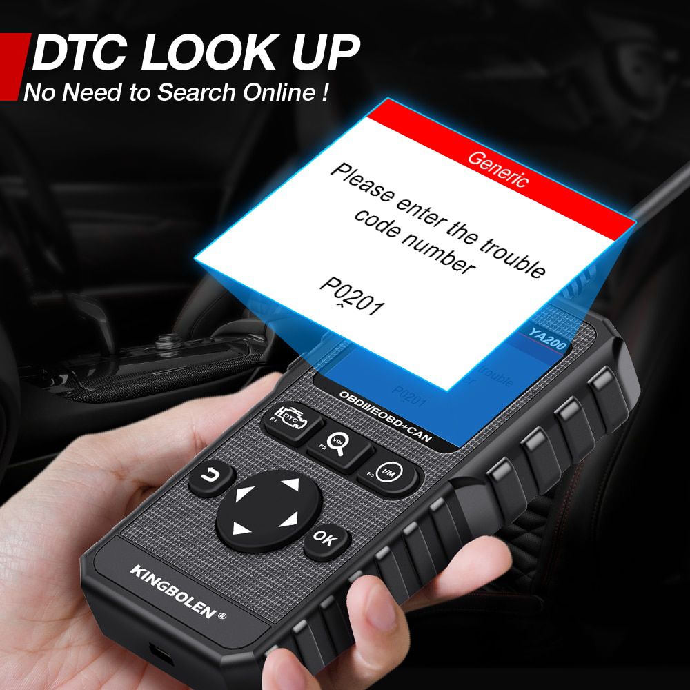 Scanner-Diagnosewerkzeug YA200 OBD2 für Motor Check DTC Lookup Batterie Test mit 10 Sprachen Update Freies Verschiffen