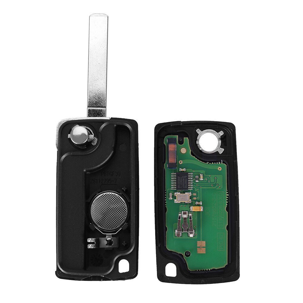 2 Tasten Auto Car Remote Key Foto ID46 Chip Für Peugeot 