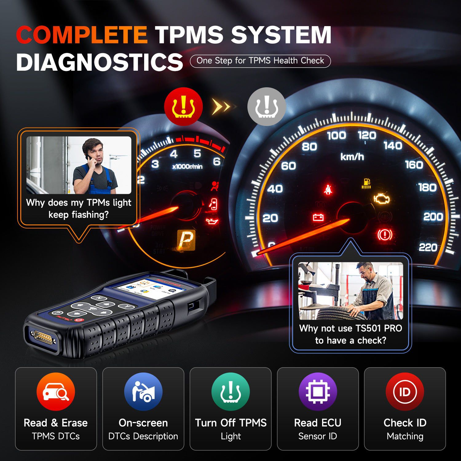 Autel MaxiTPMS TS501 Pro Professionelles TPMS-Werkzeug