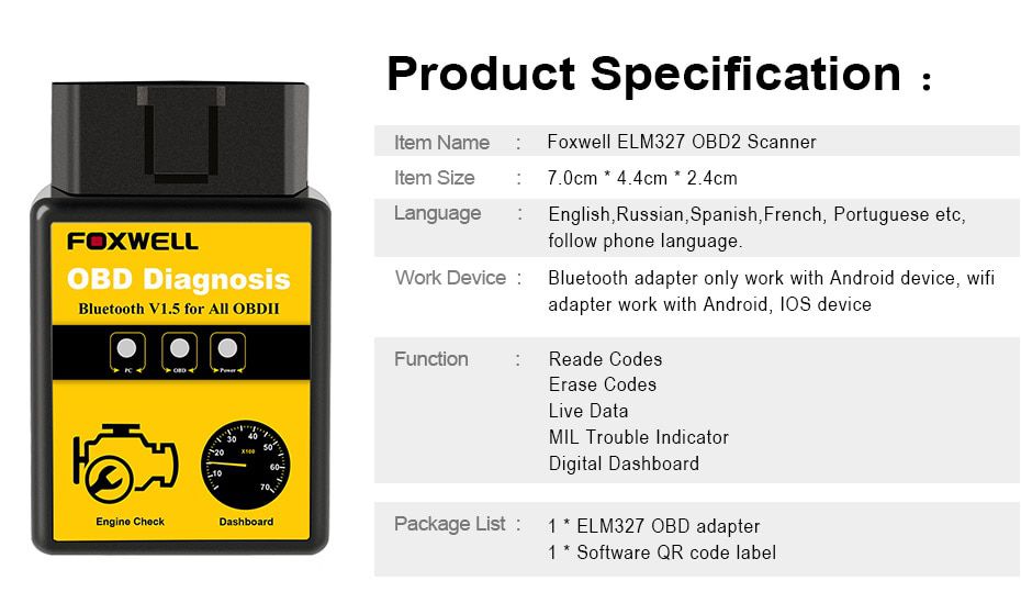Foxwell ELM327 Bluetooth Version