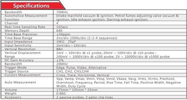 Foxwell OS100 Four Channel Automotive Measurement Oscilloskop