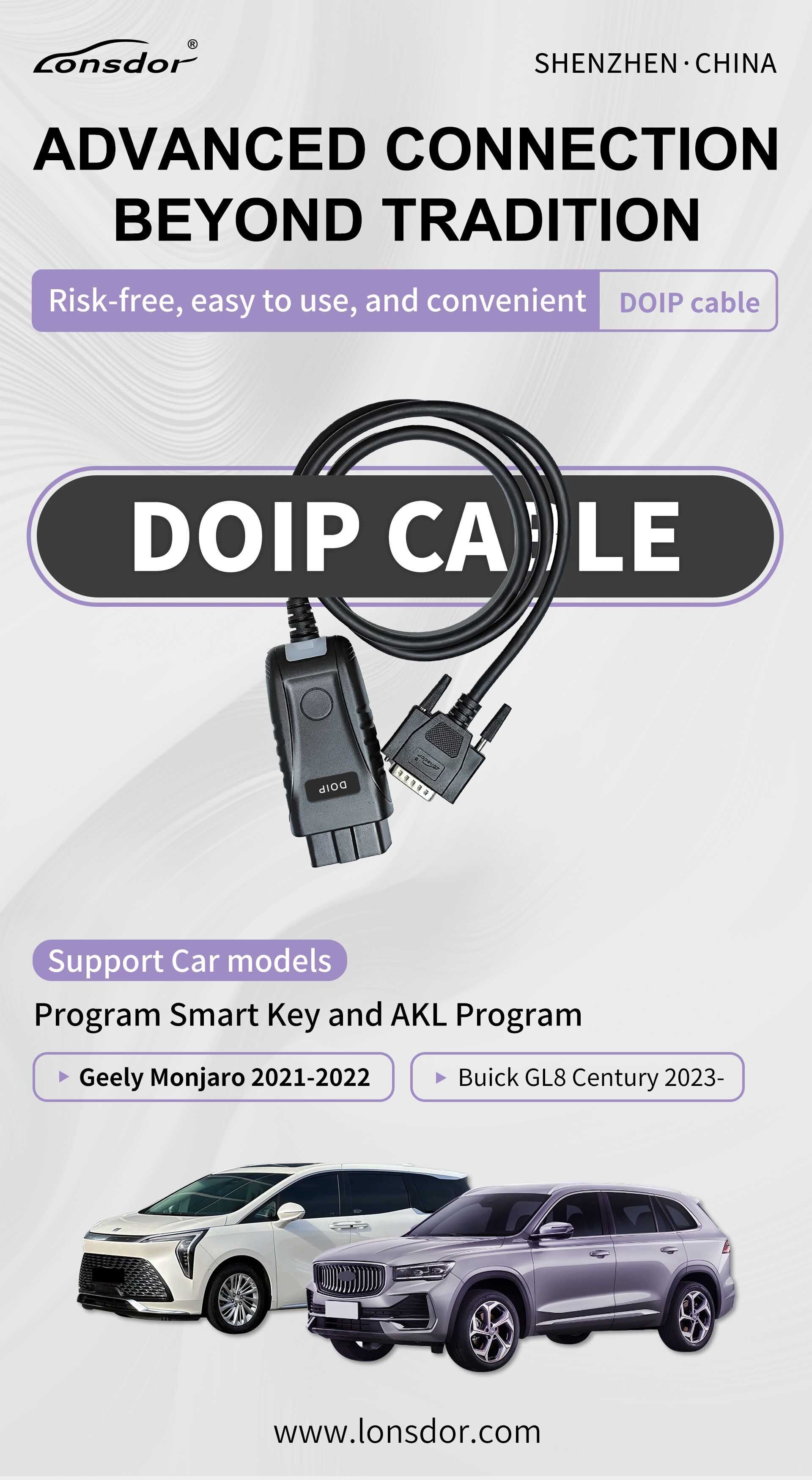 Lonsdor DOIP Kabel Support Programm Smart Key und AKL Programm