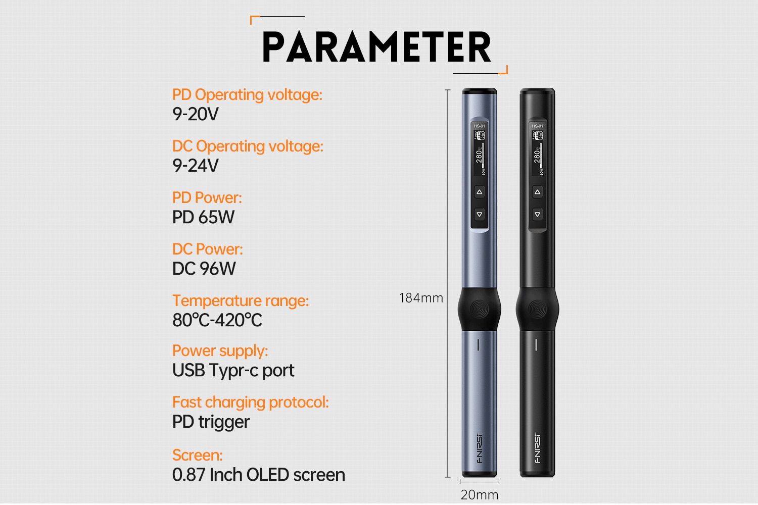 FNIRSI HS-01 Smart Electric Lötkolben PD 65W justieren
