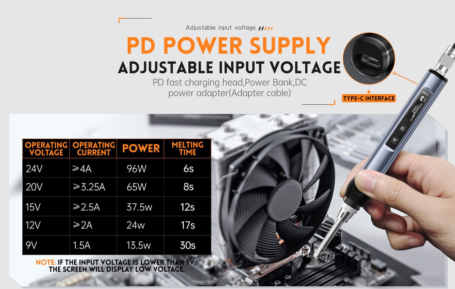 FNIRSI HS-01 Smart Electric Lötkolben PD 65W justieren
