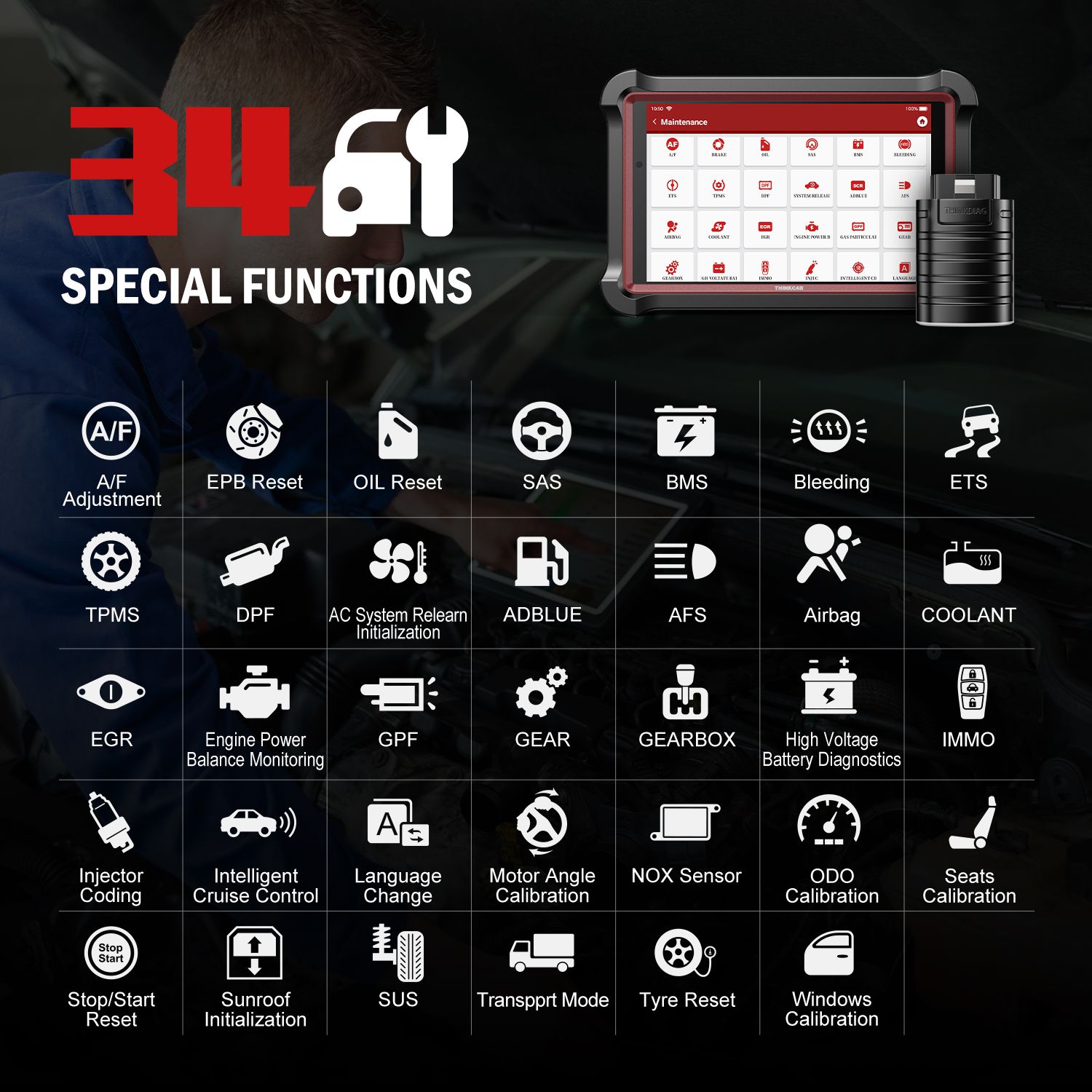 THINKCAR THINKTOOL PAD8 OBD2 Auto Diagnose Tool