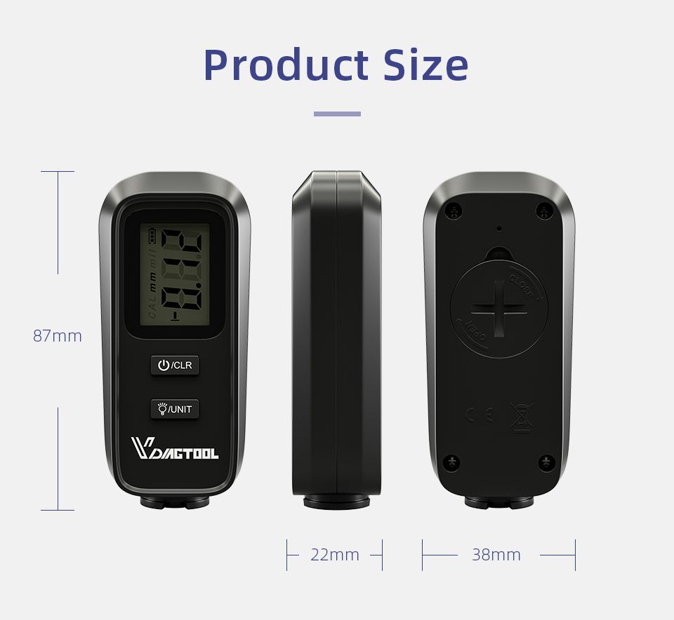 VDIAGTOOL VC100 Car Thickness Gauge Meter
