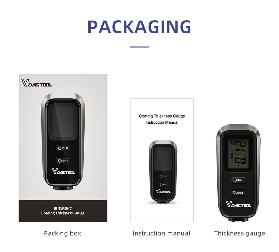 VDIAGTOOL VC100 Car Thickness Gauge Meter