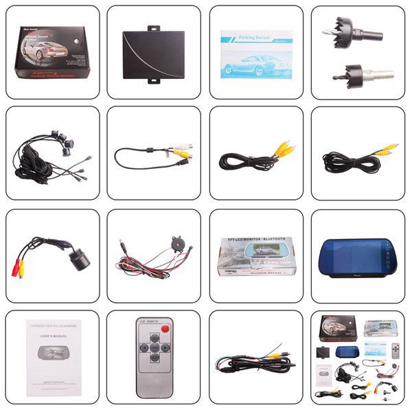 Videoparksensor mit Kamera 7 tft monito package list