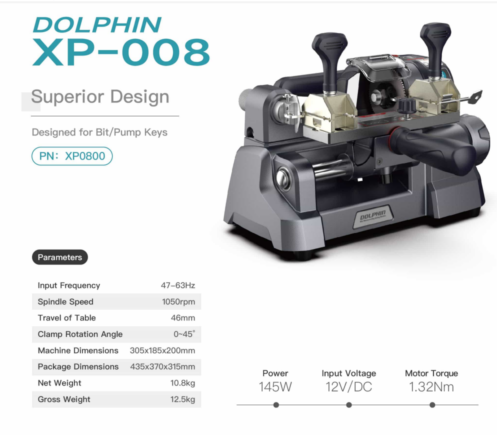 Xhorse Dolphin XP-008 Parameter
