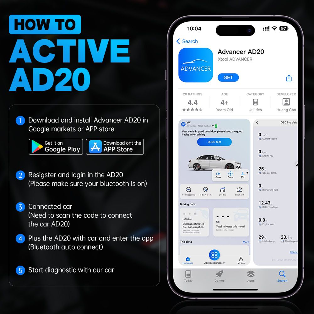2023 Neueste XTOOL AD20 Advancer 